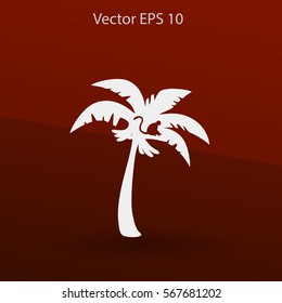 Coconut palm tree black vector illustration