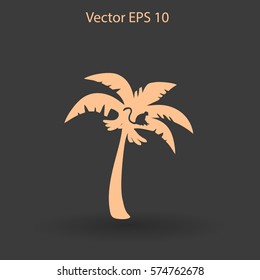 Coconut palm tree black vector illustration