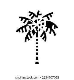 coconut palm tree glyph icon vector. coconut palm tree sign. isolated symbol illustration
