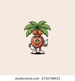 Coconut palm tree icon flat vector design.