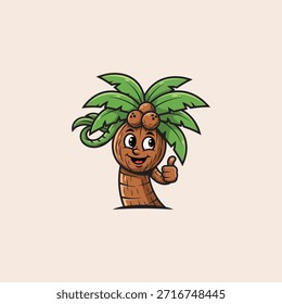 Diseño de Vector plano de icono de palmera de coco.