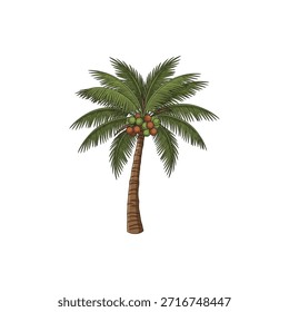 Diseño de Vector plano de icono de palmera de coco.
