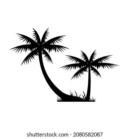 Plantilla de vectores de iconos de árbol de palma de coco