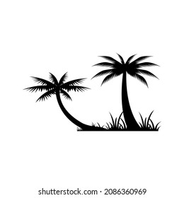 Coconut Palm Tree Icon Vector Template