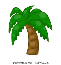 Coconut palm tree isolated illustration on white background