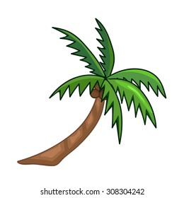 Coconut palm tree isolated illustration on white background