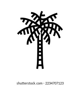 coconut palm tree line icon vector. coconut palm tree sign. isolated contour symbol black illustration