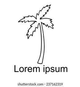 Coconut palm tree natural icon isolated on a white background, art logo design