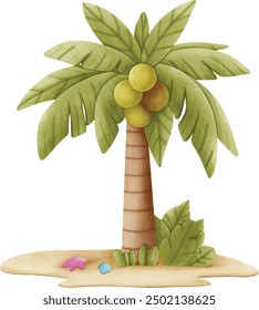 coconut palm tree on the beach