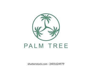 Coconut palm tree ornament decoration logo design element vector template icon symbol.
