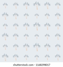 Coconut palm tree pattern textile material tropical forest background. Trendy vector fabric repeating pattern. Minimal tropical plants, coconut trees, beach palms textile background design.