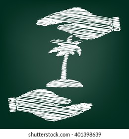 Coconut palm tree sign