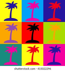Coconut palm tree sign