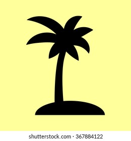 Coconut palm tree sign. Flat style icon vector illustration.