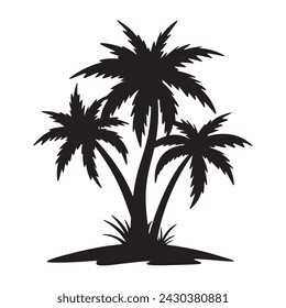 Silueta de palmera de coco. ilustración vectorial.
