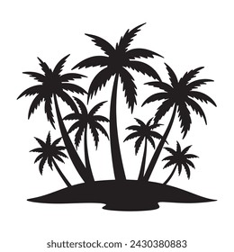 Silueta de palmera de coco. ilustración vectorial.