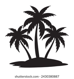 Kokospalmen-Silhouette. Vektor-Illustration.