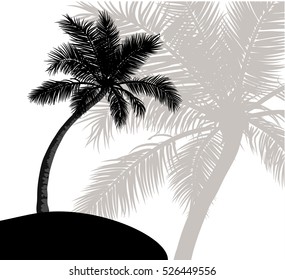 coconut palm tree silhouette vector