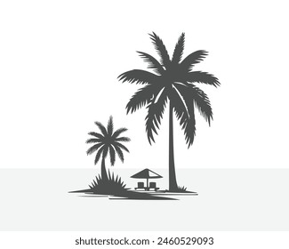 coconut palm tree silhouettes Vector design  white background Vector