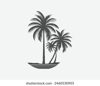 siluetas de palmera de coco diseño de Vector fondo blanco
