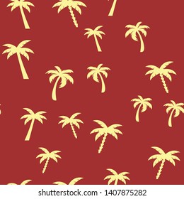 Coconut palm tree. Summer Tropical vector Seamless pattern