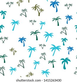 Coconut palm tree. Summer Tropical vector Seamless pattern