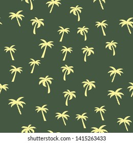 Coconut palm tree. Summer Tropical vector Seamless pattern