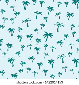 Coconut palm tree. Summer Tropical vector Seamless pattern