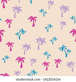 Coconut palm tree. Summer Tropical vector Seamless pattern
