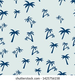 Coconut palm tree. Summer Tropical vector Seamless pattern