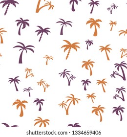 Coconut palm tree. Tropical vector Seamless pattern