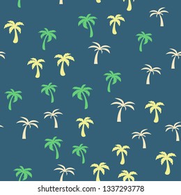 Coconut palm tree. Tropical vector Seamless pattern