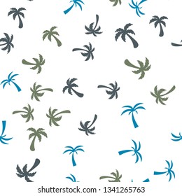 Coconut palm tree. Tropical vector Seamless pattern