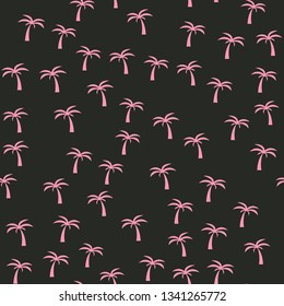Coconut palm tree. Tropical vector Seamless pattern