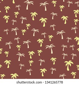 Coconut palm tree. Tropical vector Seamless pattern