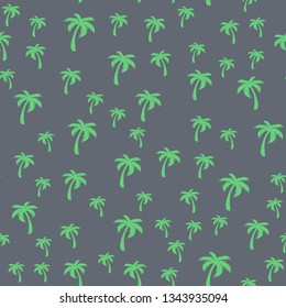Coconut palm tree. Tropical vector Seamless pattern