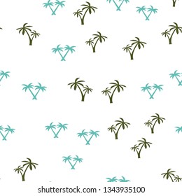 Coconut palm tree. Tropical vector Seamless pattern