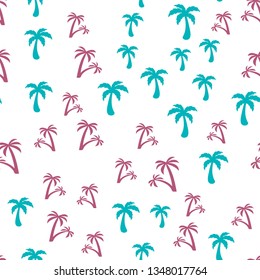 Coconut palm tree. Tropical vector Seamless pattern