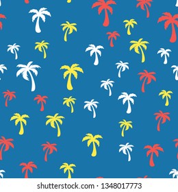 Coconut palm tree. Tropical vector Seamless pattern