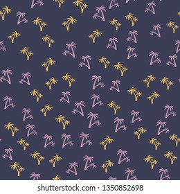 Coconut palm tree. Tropical vector Seamless pattern