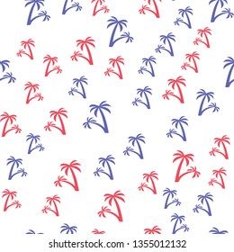 Coconut palm tree. Tropical vector Seamless pattern
