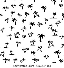 Coconut palm tree. Tropical vector Seamless pattern