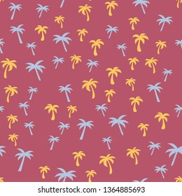 Coconut palm tree. Tropical vector Seamless pattern
