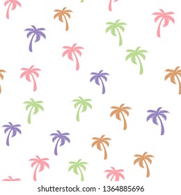 Palmera de coco. Vector tropical Patrón sin soldadura