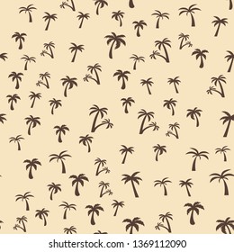 Coconut palm tree. Tropical vector Seamless pattern