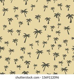 Coconut palm tree. Tropical vector Seamless pattern