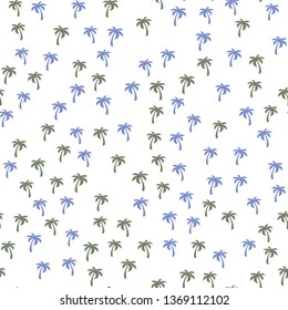 Coconut palm tree. Tropical vector Seamless pattern