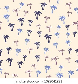 Coconut palm tree. Tropical vector Seamless pattern