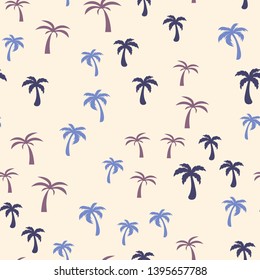 Coconut palm tree. Tropical vector Seamless pattern