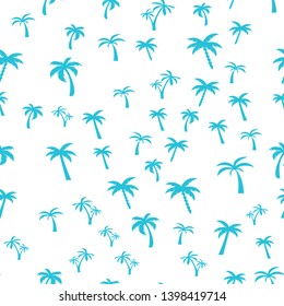 Coconut palm tree. Tropical vector Seamless pattern